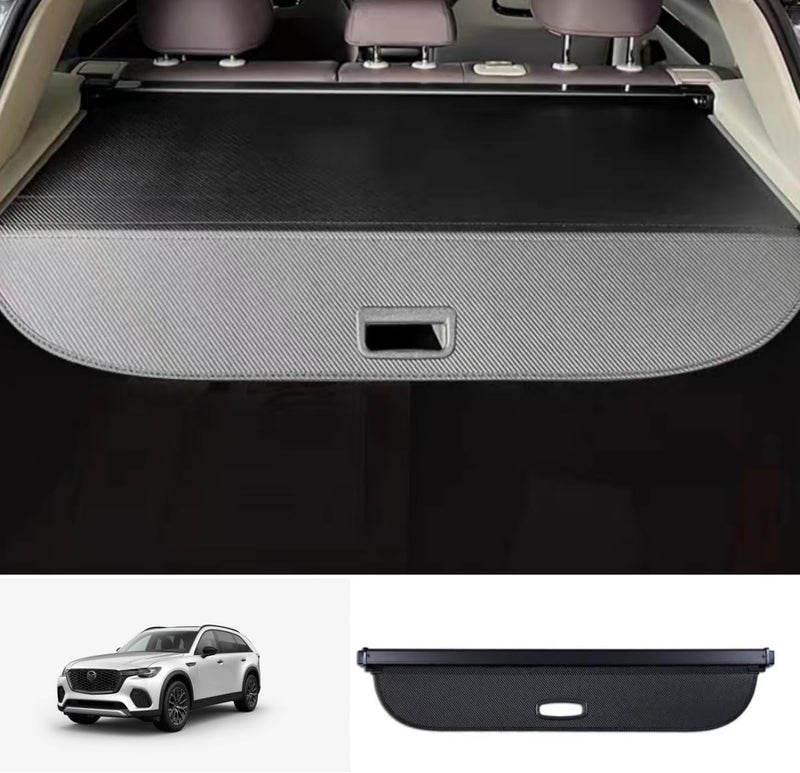 Okutech Black Retractable Cargo Cover Compatible with Mazda CX-70 CX70 2024 2025, Rear Cargo Privacy Screen Car Trunk Luggage Cargo Security Shade Shield (Carbon Fiber Style) - Image 1
